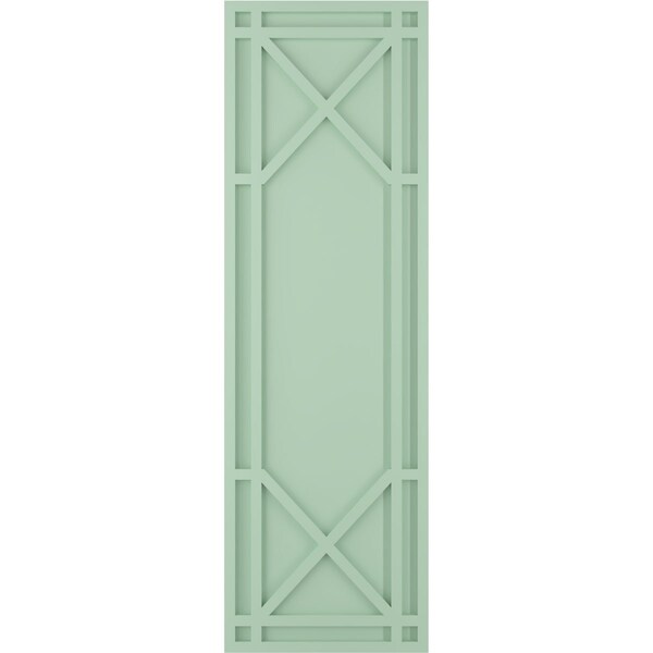 Ekena Millwork True Fit PVC Bungalow Fixed Mount Shutters, Seaglass, 12W x 65H, PR - TFP001BG12X065SG