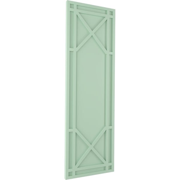 Ekena Millwork True Fit PVC Bungalow Fixed Mount Shutters, Seaglass, 12W x 65H, PR - TFP001BG12X065SG