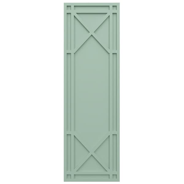 Ekena Millwork True Fit PVC Bungalow Fixed Mount Shutters, Seaglass, 12W x 65H, PR - TFP001BG12X065SG
