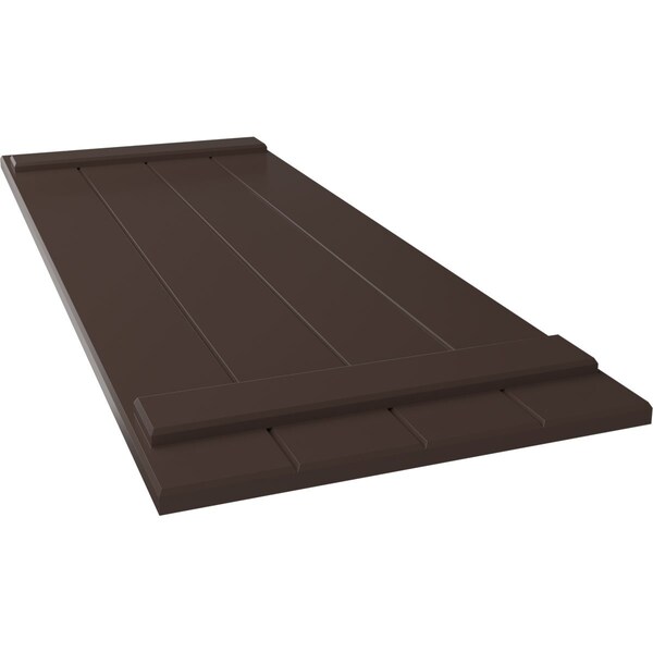 Ekena Millwork True Fit PVC Four Board Joined Board-n-Batten Shutters, Raisin Brown, 21 1/2W x 70H, PR - TFP101BBF21X070TB