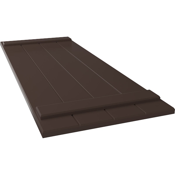 Ekena Millwork True Fit PVC Four Board Joined Board-n-Batten Shutters, Raisin Brown, 21 1/2W x 70H, PR - TFP101BBF21X070TB