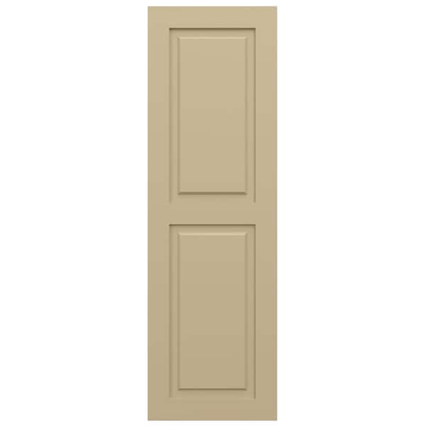 Ekena Millwork True Fit PVC, Two Equal Raised Panel Shutters, Natural Twine, 18W x 76H, PR - TFP101RPF18X076NT