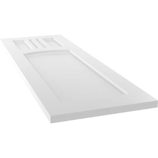 Ekena Millwork True Fit PVC San Miguel Mission Style Fixed Mount Shutters, Unfinished, 15W x 73H, PR - TFP001SM15X073UN