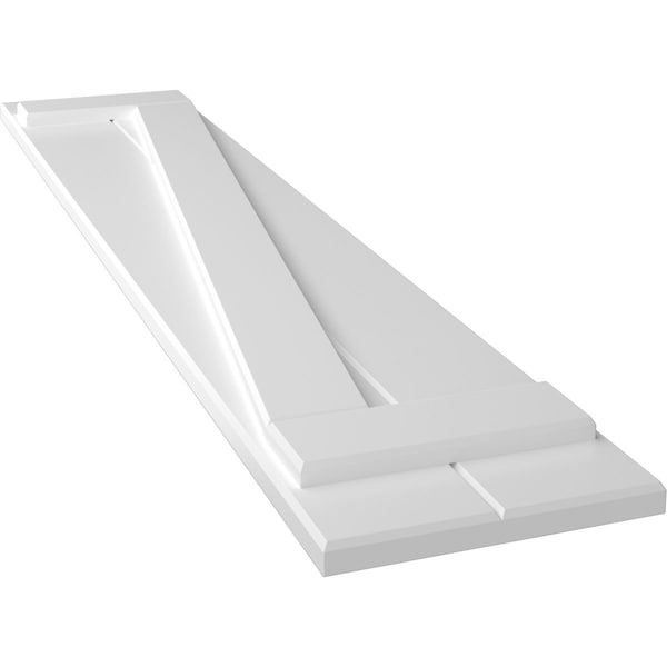 Ekena Millwork True Fit PVC Two Board Joined Board-n-Batten Shutters w/Z-Bar, White , 10 3/4W x 29H, PR - TFP102BBF11X029WH