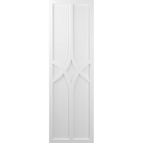 Ekena Millwork True Fit PVC Cedar Park Fixed Mount Shutters, White, 15W x 79H, PR - TFP001CP15X079WH