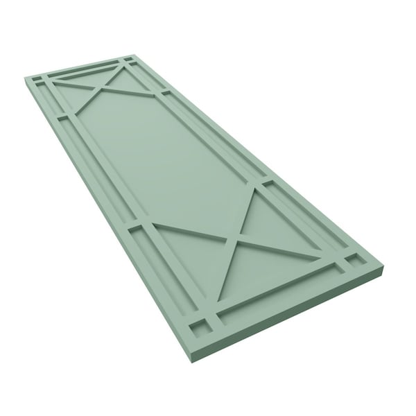 Ekena Millwork True Fit PVC Bungalow Fixed Mount Shutters, Seaglass, 15W x 48H, PR - TFP001BG15X048SG
