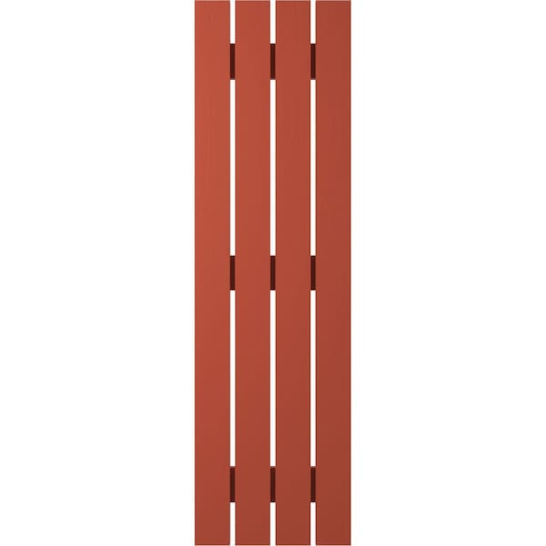 Ekena Millwork Americraft 4-Board (3 Batten) Exterior Real Wood Spaced Board-n-Batten Shutters, ARW401SB415X67CLH, PR - ARW401SB415X67CLH