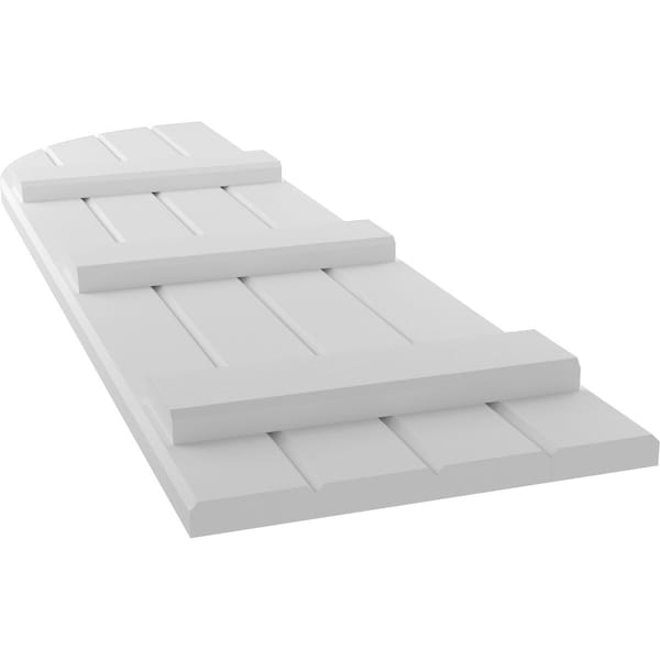 Ekena Millwork Americraft 4-Board (3 Batten) Wood Joined Board-n-Batten Shutters w/ Arch Top, ARW401BQ414X66WHH, PR - ARW401BQ414X66WHH