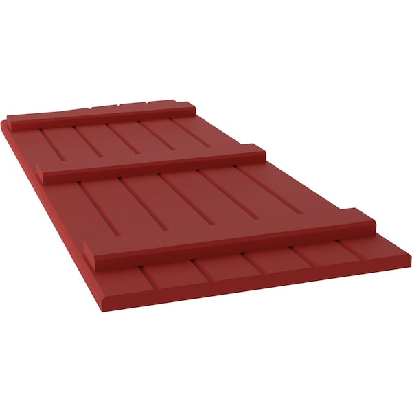 Ekena Millwork Americraft 6-Board (3 Batten) Wood Joined Board-n-Batten Shutters w/Ellipt Top, ARW401BE621X77BRH, PR - ARW401BE621X77BRH