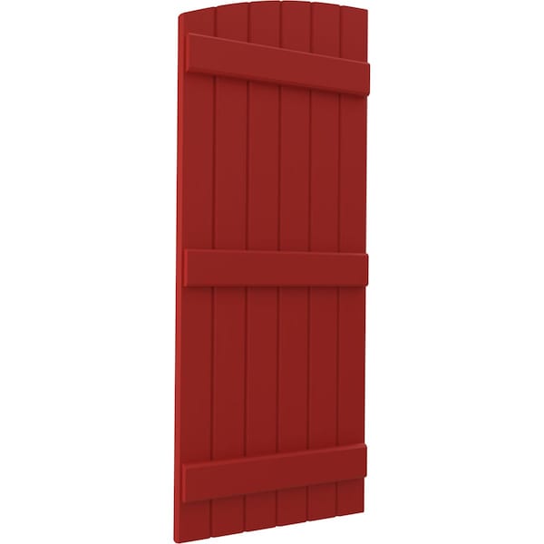 Ekena Millwork Americraft 6-Board (3 Batten) Wood Joined Board-n-Batten Shutters w/Ellipt Top, ARW401BE621X77BRH, PR - ARW401BE621X77BRH