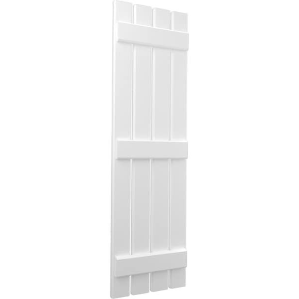 Ekena Millwork Americraft 4-Board (3 Batten) Exterior Real Wood Spaced Board-n-Batten Shutters, ARW401SB415X50WHH, PR - ARW401SB415X50WHH