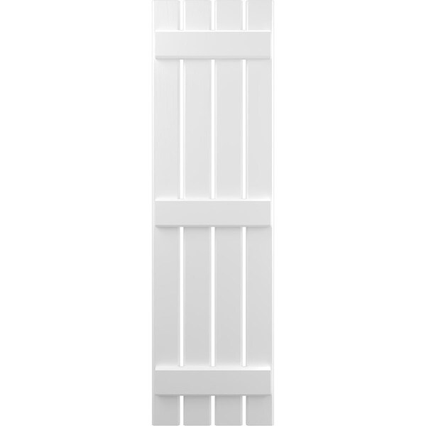 Ekena Millwork Americraft 4-Board (3 Batten) Exterior Real Wood Spaced Board-n-Batten Shutters, ARW401SB415X50WHH, PR - ARW401SB415X50WHH
