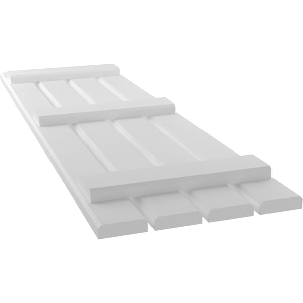 Ekena Millwork Americraft 4-Board (3 Batten) Exterior Real Wood Spaced Board-n-Batten Shutters, ARW401SB415X50WHH, PR - ARW401SB415X50WHH