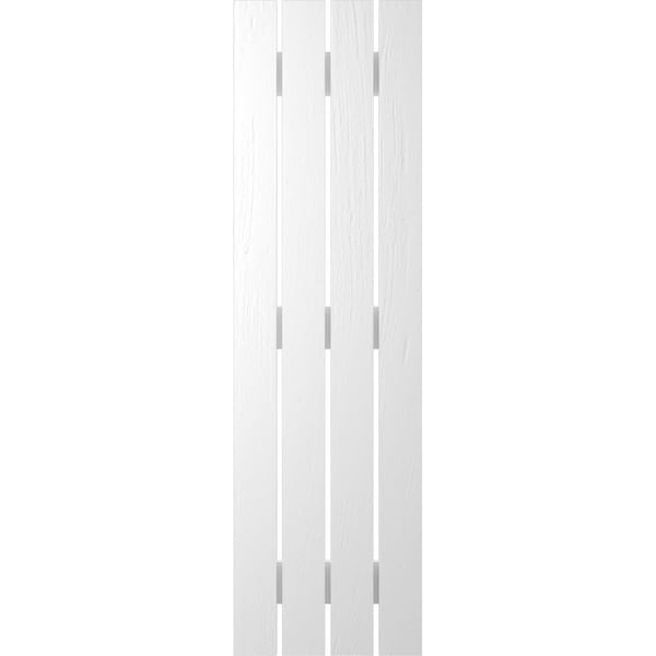 Ekena Millwork Americraft 4-Board (3 Batten) Exterior Real Wood Spaced Board-n-Batten Shutters, ARW401SB415X50WHH, PR - ARW401SB415X50WHH
