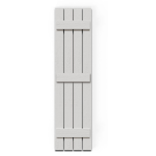Ekena Millwork Timberthane Faux Rustic Four Board Spaced Board-n-Batten Faux Wood Shutters (Per Pair), 23"W x 68"H - FBS06S23X068RUF