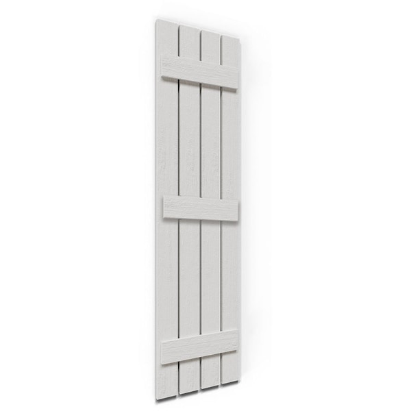 Ekena Millwork Timberthane Faux Rustic Four Board Spaced Board-n-Batten Faux Wood Shutters (Per Pair), 23"W x 68"H - FBS06S23X068RUF