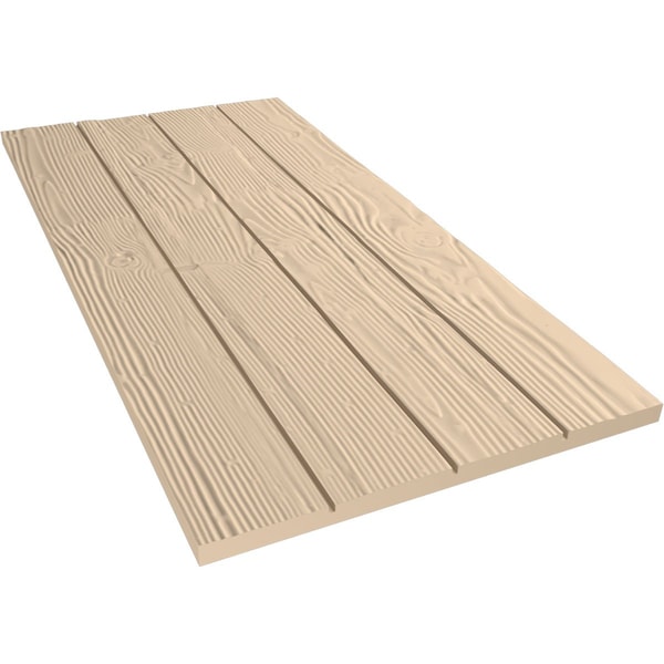 Ekena Millwork Rustic Four Board Joined Board-n-Batten Sandblasted Faux Wood Shutters w/No Batten, 22W x 32H, PR - SHUBJN22X32SDPR