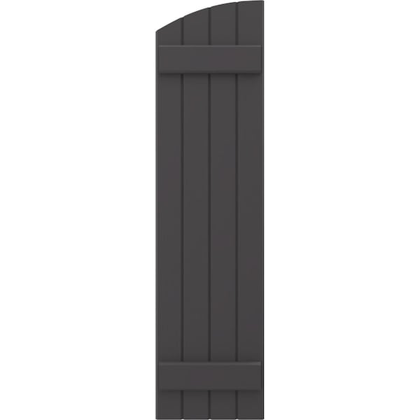 Ekena Millwork Americraft 4-Board (2 Batten) Wood Joined Board-n-Batten Shutters w/Ellipt Top, ARW101BE414X40SMH, PR - ARW101BE414X40SMH
