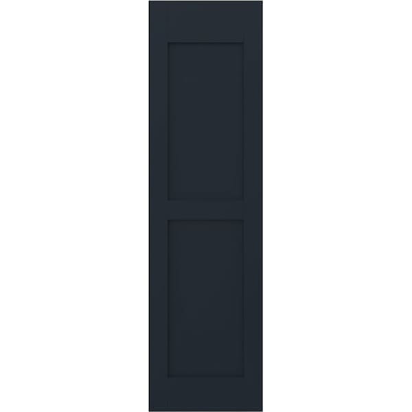 Ekena Millwork Americraft 2 Equal Flat Panel Exterior Real Wood Shutters, RW101FP12X44OBH, PR - RW101FP12X44OBH
