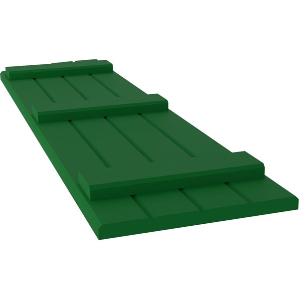 Ekena Millwork Americraft 4-Board (3 Batten) Wood Joined Board-n-Batten Shutters w/Ellipt Top, ARW401BE414X62HGH, PR - ARW401BE414X62HGH