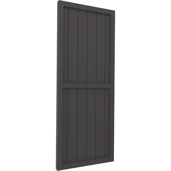 Ekena Millwork Americraft 6-Board Exterior Wood 2 Equal Panel Framed Board-n-Batten Shutters, ARW101BF621X53SMH, PR - ARW101BF621X53SMH