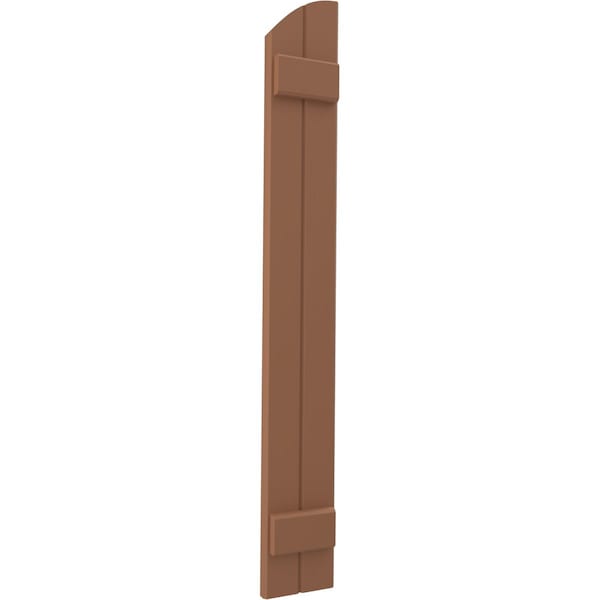Ekena Millwork Americraft 2-Board (2 Batten) Wood Joined Board-n-Batten Shutters w/Ellipt Top, ARW101BE207X59BTH, PR - ARW101BE207X59BTH