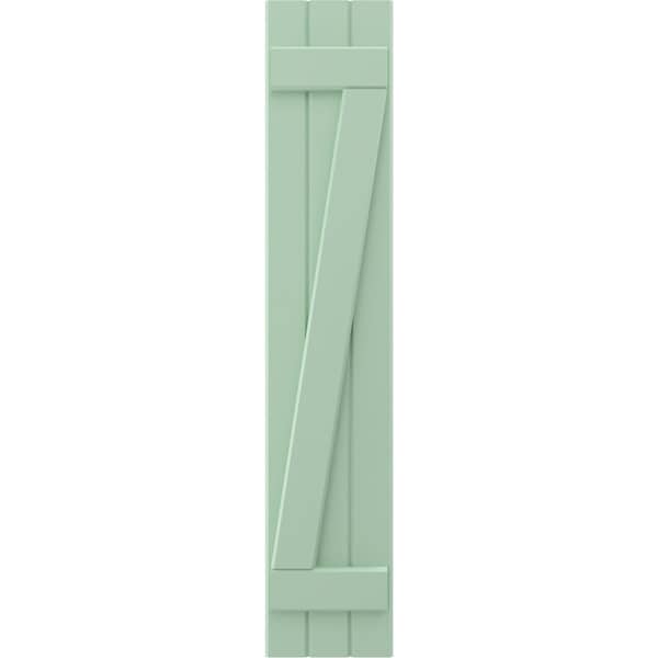 Ekena Millwork Americraft 3-Board (2 Batten) Wood Joined Board-n-Batten Shutters w/ Z-Bar, ARW102BB311X84SGH, PR - ARW102BB311X84SGH