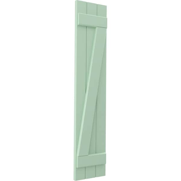 Ekena Millwork Americraft 3-Board (2 Batten) Wood Joined Board-n-Batten Shutters w/ Z-Bar, ARW102BB311X84SGH, PR - ARW102BB311X84SGH