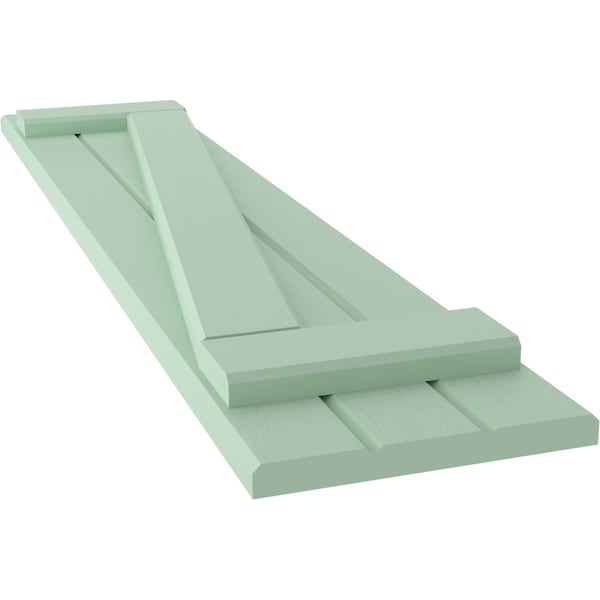 Ekena Millwork Americraft 3-Board (2 Batten) Wood Joined Board-n-Batten Shutters w/ Z-Bar, ARW102BB311X84SGH, PR - ARW102BB311X84SGH