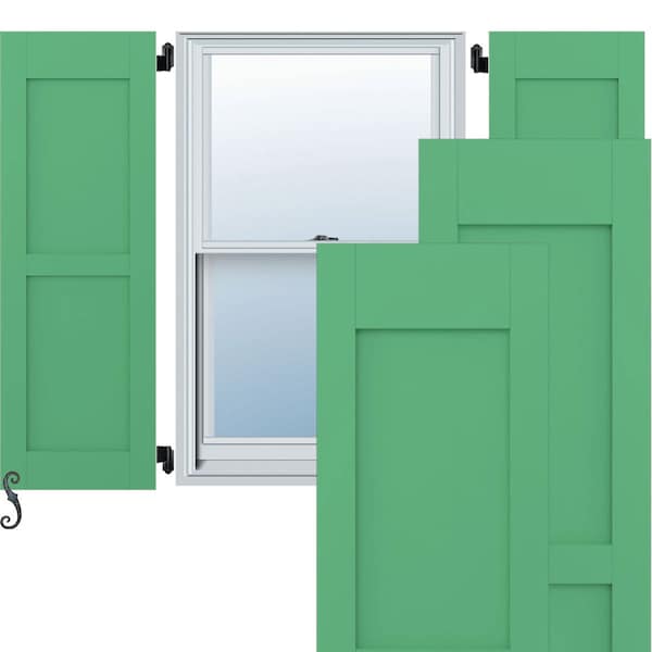 Ekena Millwork Americraft 2 Equal Flat Panel Exterior Real Wood Shutters, RW101FP12X47LPH, PR - RW101FP12X47LPH