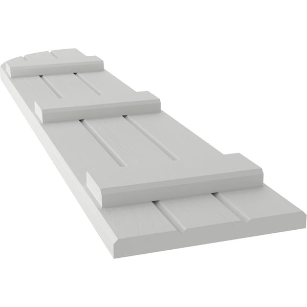 Ekena Millwork Americraft 3-Board (3 Batten) Wood Joined Board-n-Batten Shutters w/ Arch Top, ARW401BQ311X39STH, PR - ARW401BQ311X39STH