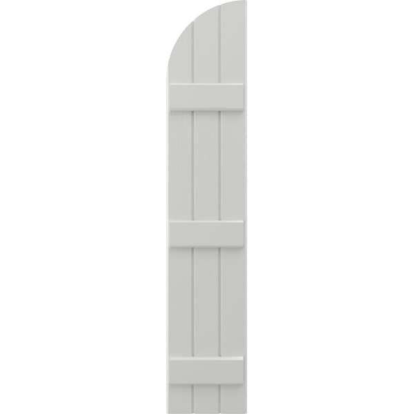 Ekena Millwork Americraft 3-Board (3 Batten) Wood Joined Board-n-Batten Shutters w/ Arch Top, ARW401BQ311X39STH, PR - ARW401BQ311X39STH