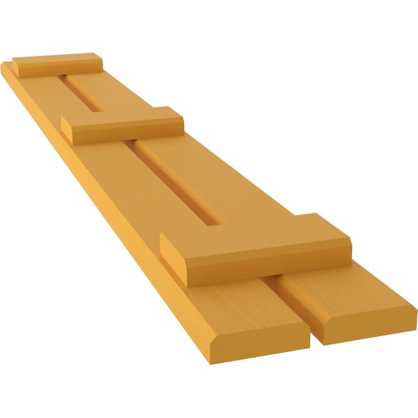 Ekena Millwork Americraft 2-Board (3 Batten) Exterior Real Wood Spaced Board-n-Batten Shutters, ARW401SB207X41TUH, PR - ARW401SB207X41TUH