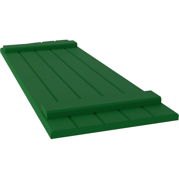 Ekena Millwork Americraft 5-Board (2 Batten) Wood Joined Board-n-Batten Shutters w/Ellipt Top, ARW101BE518X77HGH, PR - ARW101BE518X77HGH