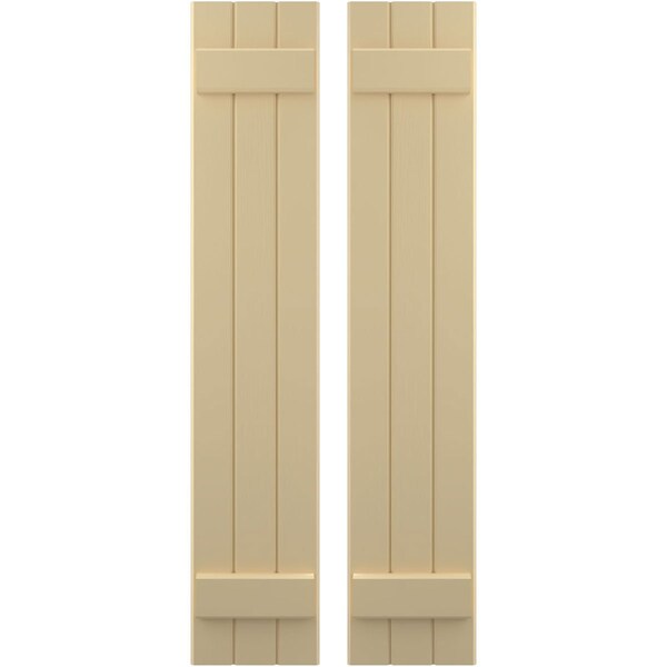 Ekena Millwork Americraft 3-Board (2 Batten) Exterior Real Wood Joined Board-n-Batten Shutters, ARW101BB311X38NTH, PR - ARW101BB311X38NTH