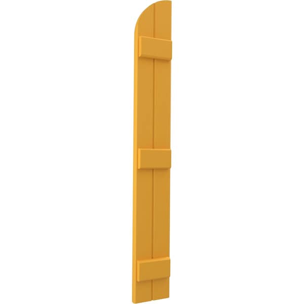 Ekena Millwork Americraft 2-Board (3 Batten) Wood Joined Board-n-Batten Shutters w/ Arch Top, ARW401BQ207X45TUH, PR - ARW401BQ207X45TUH