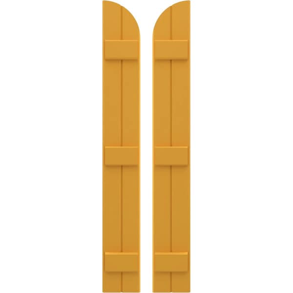 Ekena Millwork Americraft 2-Board (3 Batten) Wood Joined Board-n-Batten Shutters w/ Arch Top, ARW401BQ207X45TUH, PR - ARW401BQ207X45TUH