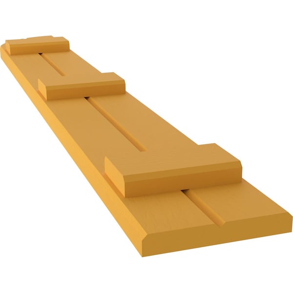 Ekena Millwork Americraft 2-Board (3 Batten) Wood Joined Board-n-Batten Shutters w/ Arch Top, ARW401BQ207X45TUH, PR - ARW401BQ207X45TUH
