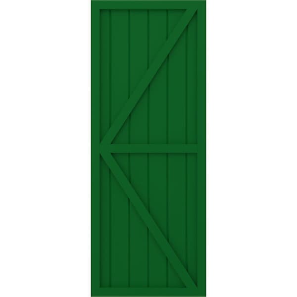 Ekena Millwork Americraft 6-Board Wood 2 Equal Panel Frmd Board-n-Batten Shutters w/Dubl Z-Bar, ARW102BF621X62HGH, PR - ARW102BF621X62HGH