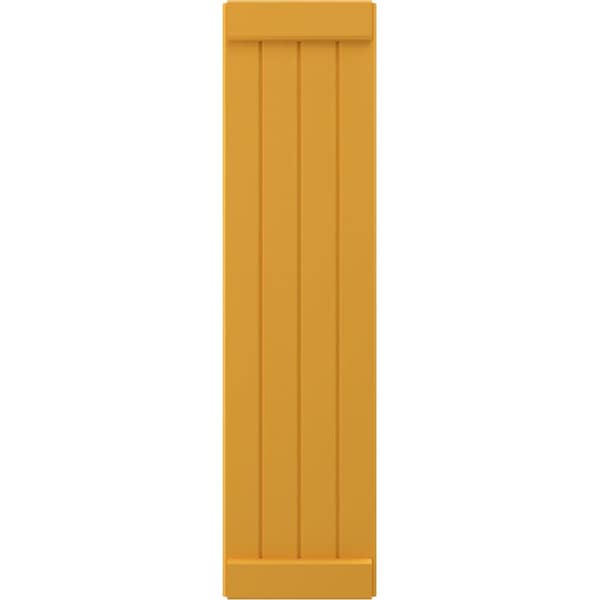 Ekena Millwork Americraft 4-Board Exterior Wood Joined Board-n-Batten Shutters w/ End Batten, ARW103BB414X42TUH, PR - ARW103BB414X42TUH