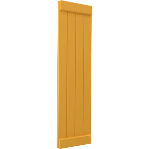 Ekena Millwork Americraft 4-Board Exterior Wood Joined Board-n-Batten Shutters w/ End Batten, ARW103BB414X42TUH, PR - ARW103BB414X42TUH