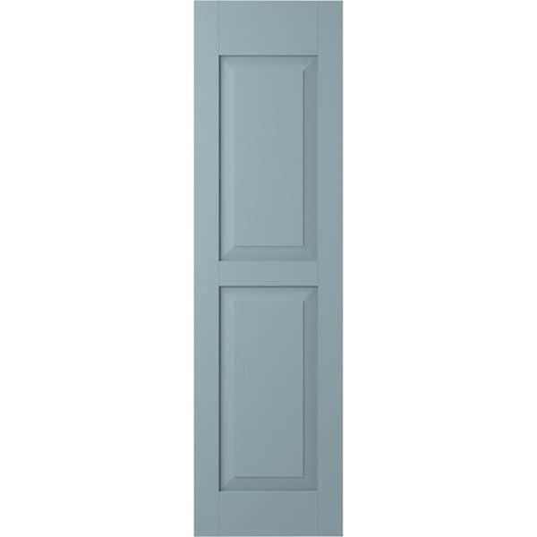 Ekena Millwork Americraft 2 Equal Flat Panel Exterior Real Wood Shutters, RW101FP12X68SBH, PR - RW101FP12X68SBH