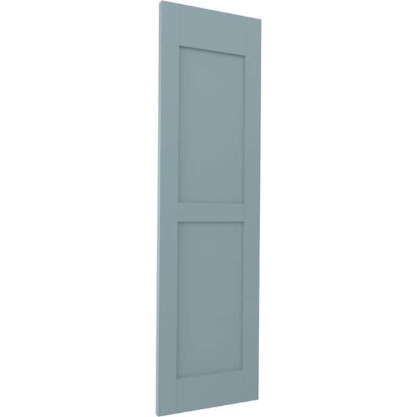 Ekena Millwork Americraft 2 Equal Flat Panel Exterior Real Wood Shutters, RW101FP12X68SBH, PR - RW101FP12X68SBH