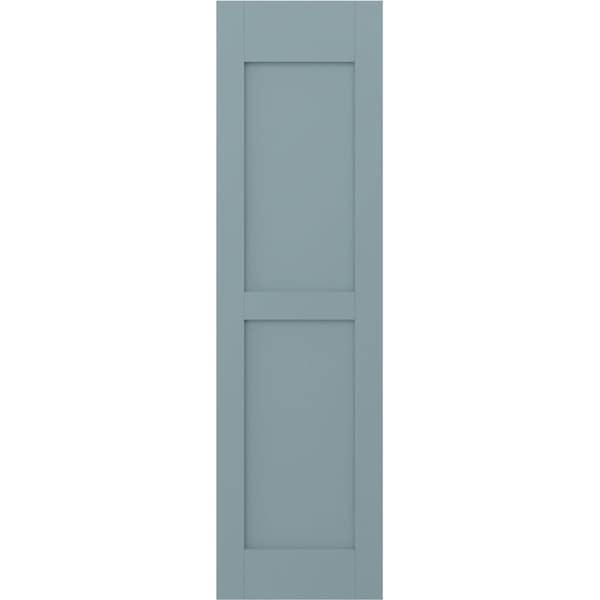 Ekena Millwork Americraft 2 Equal Flat Panel Exterior Real Wood Shutters, RW101FP12X68SBH, PR - RW101FP12X68SBH