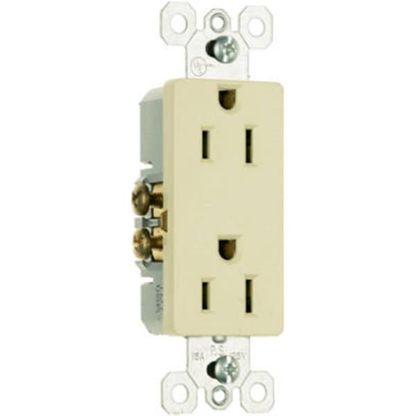 Siguiente generación 885ICP8 15A 125V 2 Polos 3 cables conexión a tierra Salida decorativa premium marfil, paquete de 10 - NE698580