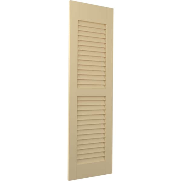 Ekena Millwork 15W x 73H Americraft Two Equal Louver Exterior Real Wood Shutters, Natural Twine, PR - RW101LV15X73NTH