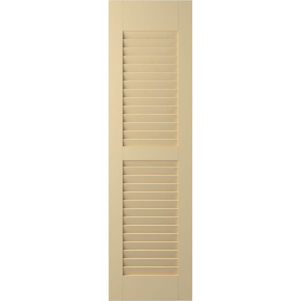 Ekena Millwork 15W x 73H Americraft Two Equal Louver Exterior Real Wood Shutters, Natural Twine, PR - RW101LV15X73NTH