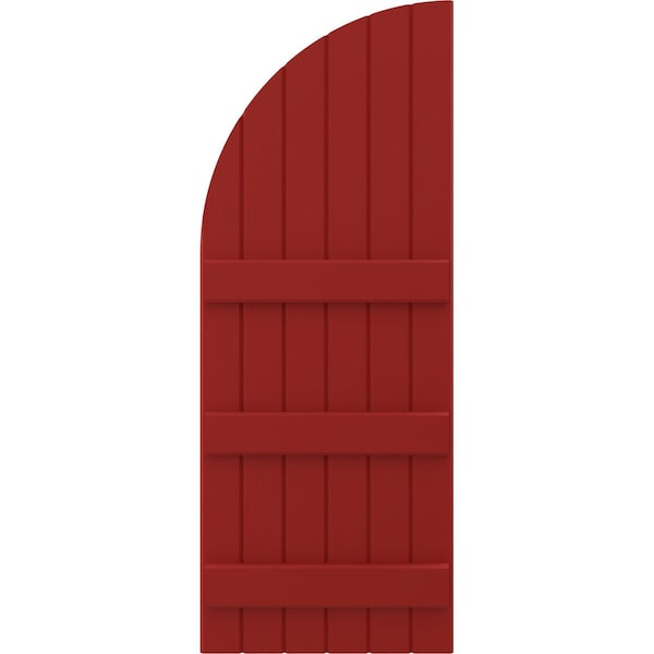 Ekena Millwork Americraft 6-Board (3 Batten) Wood Joined Board-n-Batten Shutters w/ Arch Top, ARW401BQ621X59BRH, PR - ARW401BQ621X59BRH