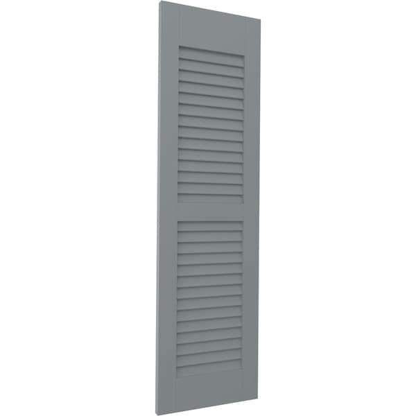 Ekena Millwork 12W x 76H Americraft Two Equal Louver Exterior Real Wood Shutters, Ocean Swell, PR - RW101LV12X76CHH