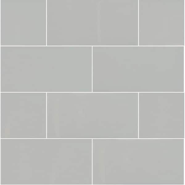 Msi Gray Glossy 3 In. X 6 In. Glazed Ceramic Wall Tile, 88PK - ZOR-PT-0491